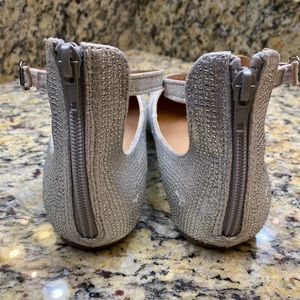 Girls Size 3 Silver Flats